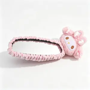 Viral TikTok Sanrio My Melody Car Rearview Mirror Cover Kawaii Soft Protective Decor Sleeve for Auto Interior