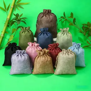 20 PCS Mixed Color Drawstring Burlap Gift Bags - Reusable Linen Hessian Jute Jewelry Pouches for Wedding, Party, Valentine, Christmas, Birthday & Party Favors Treats Storage.