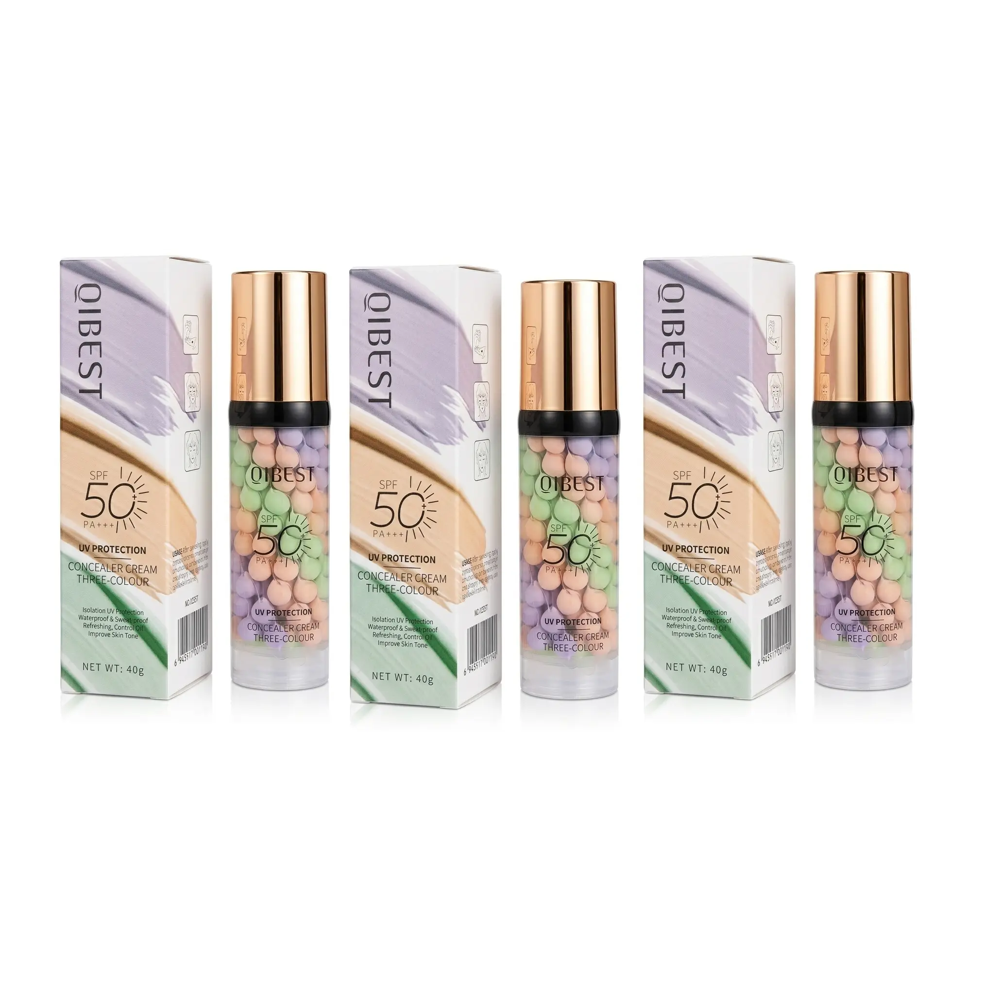 3-in-1 Color Correcting Primer SPF 50 PA+++, Sunscreen Isolation Cream for Face Before Makeup, Long-Lasting Hydrating Oil-Control Base, Blurs Pores & Evens Tone for Radiant Flawless Skin