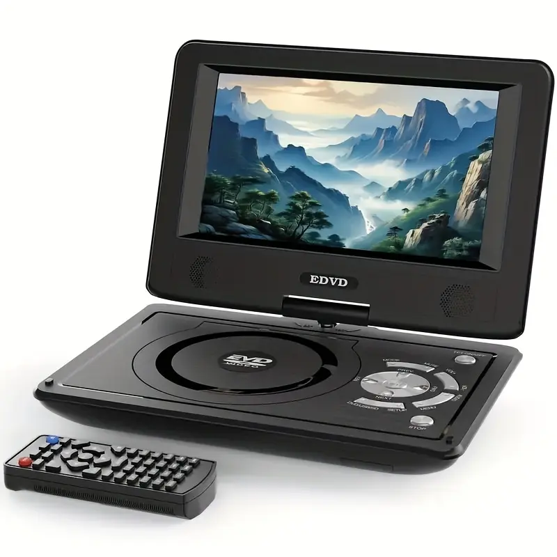 11.5" Portable DVD Player for Kids and Car, 9.5" Swivel HD Screen with 4-6 Hours Built-in Battery, Support Sync Screen to TV, Support SD Card/USB/Multiple Disc Formats (Black） Compact, Cd Player, Multimedia Video Player