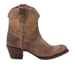 Lane Womens Plain Jane Braided Round Toe Bootie Casual Boots Ankle Low Heel 1-2" - Brown