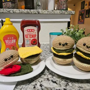 crochet kawaii cheeseburger plush