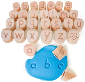 Montessori Alphabet Playdough Stamps for Kids - Lowercase Letter Stamp Set - ABC Toddler Clay Dough Stampers