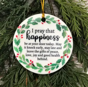 Happiness for Christmas Ornament, Religious ornament, Tree trimming, Holiday gift, Christmas gift, Special gift