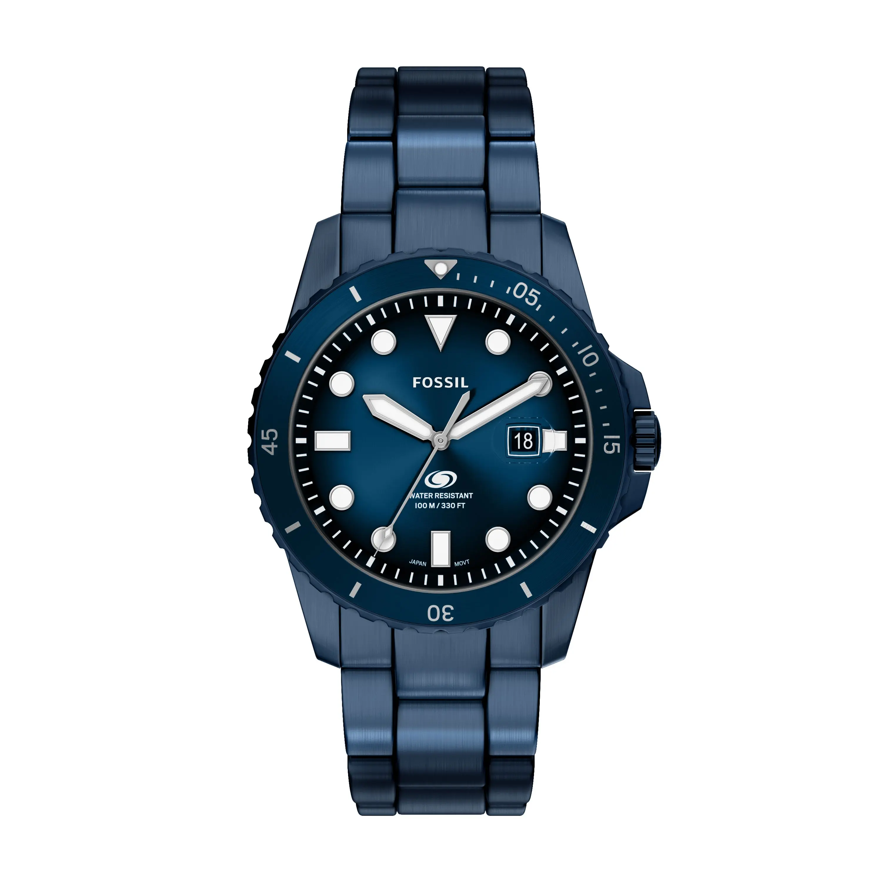 Fossil Men's Fossil Blue Dive 42mm Three-Hand Navy Stainless Steel Watch