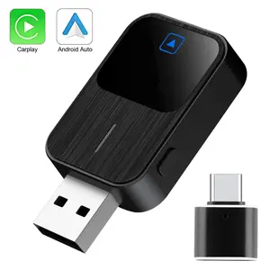2in1 Wireless CarPlay Adapter Android Auto Car Auto Navigation Player USB Dongle