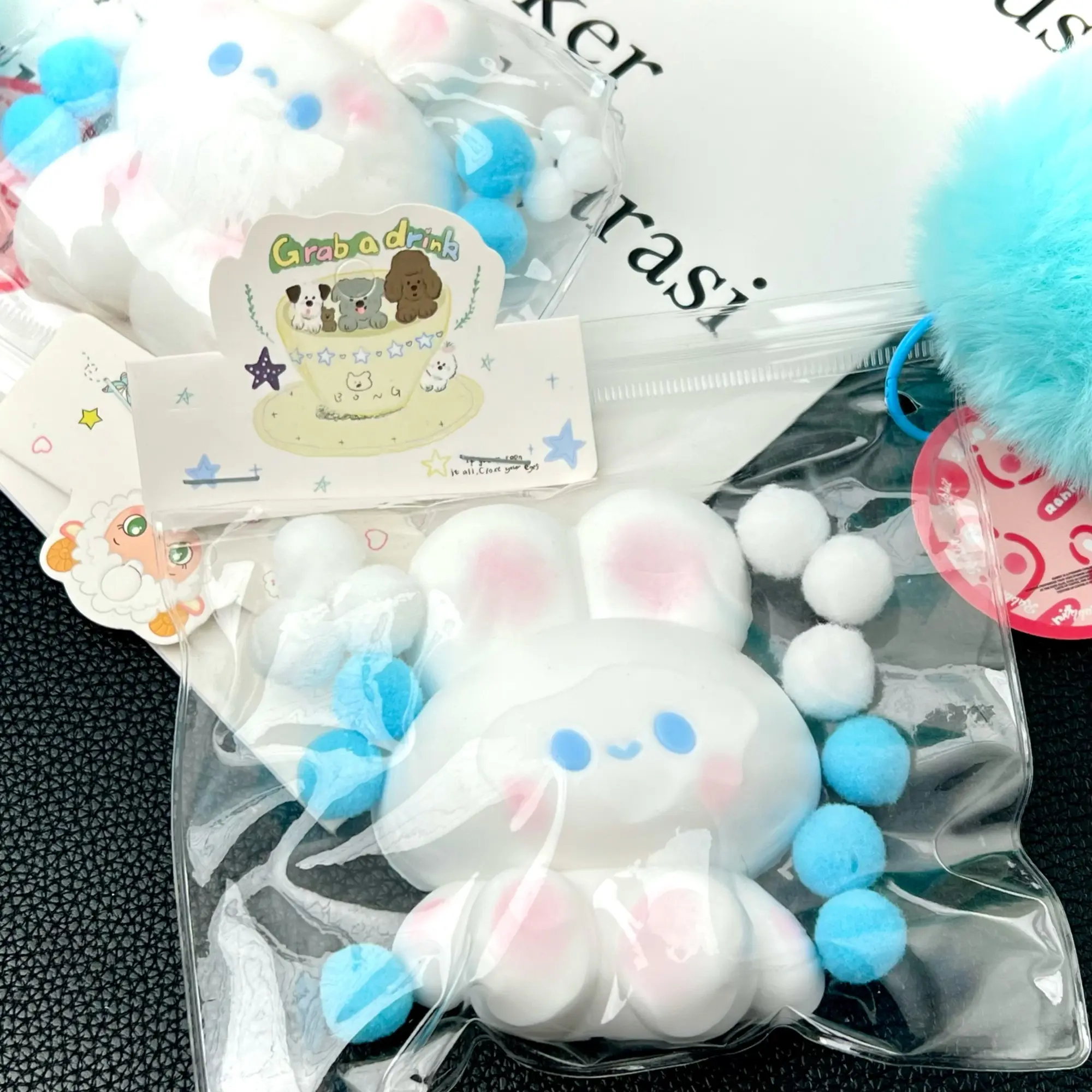 【Buy 3 Get 1 Free】Shy Rabbit Squishy Toys, Food-Grade Silicone Slow Rising Handmade Non-Toxic Soft Squeeze Sensory Toys with Thick Creamy Slime Texture for Stress Relief