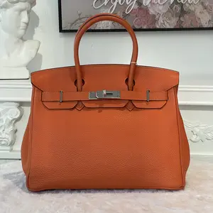 Pre-owned HERMÈS as shown Shoulder Bags BJ1100405099 Birkin 35 Orange(93) [H] Togo Silver Hardware
