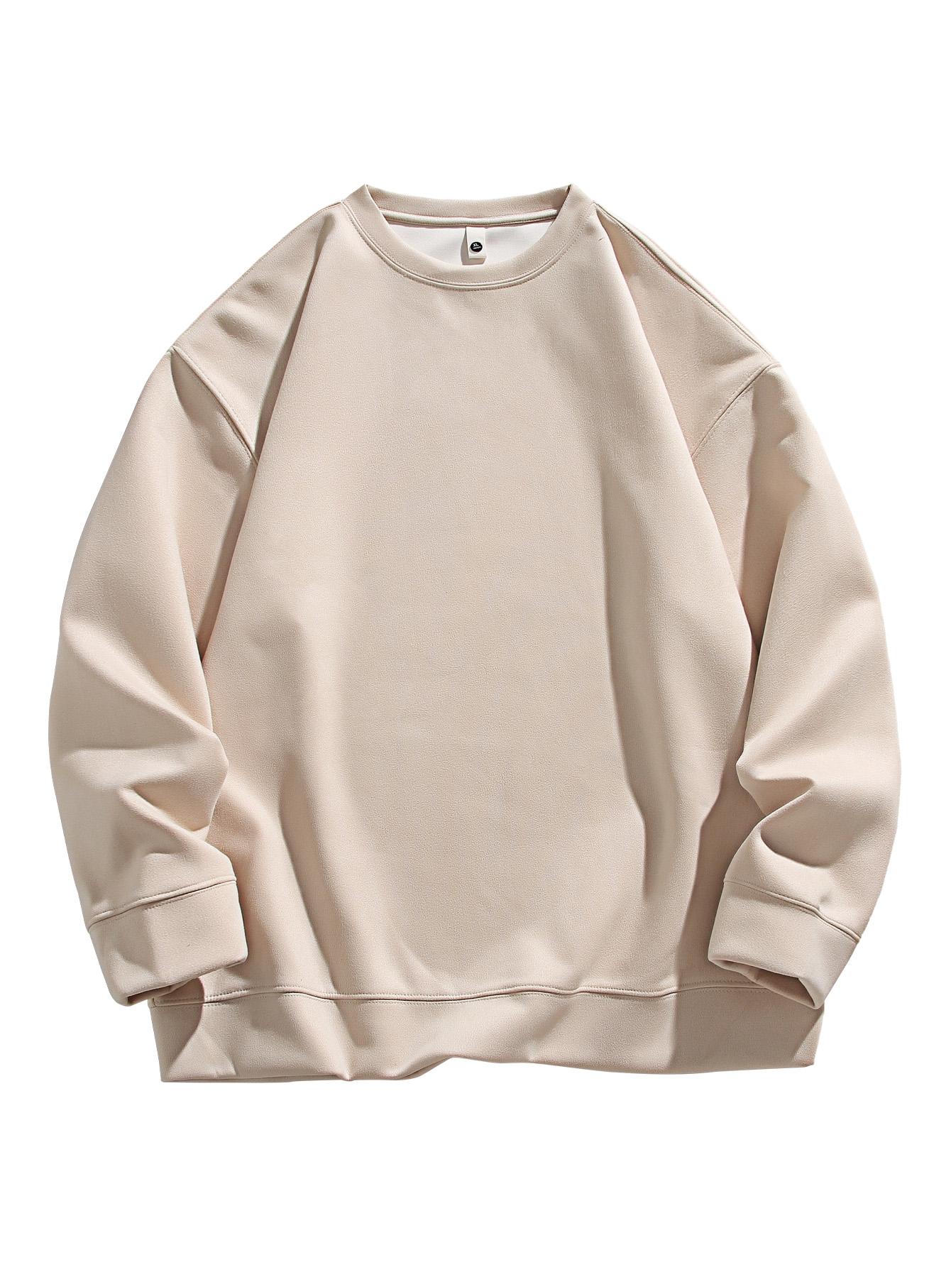 CCCMAI Men's Crewneck Sweatshirts, Long Sleeve Thermal Pullover Tops, Regular Fit Long Sleeve Round Neck Pullover for Spring Fall, Crewneck Top Menswear Casual Classic Stylish