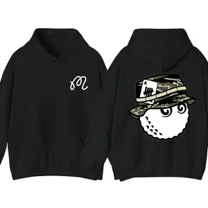 Vintage Golf Bucket Character 2-Sided Hoodie – Unisex Streetwear Pullover, Cozy Casual Hoodie for Golf Lovers