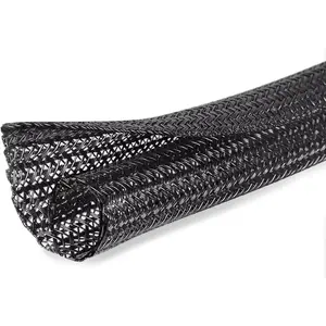 10ft - 1/2 inch Cord Protector  Sleeve Split Wire Loom Tubing for Power Cord Audio USB , Cord Sleeve  Management for TV Computer, Cord Protectors from Pets Chewing, Black