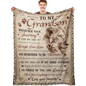 Grandson Gifts, Grandson Blanket from Grandpa/Grandma, to My Grandsons Blanket 50" x 60"