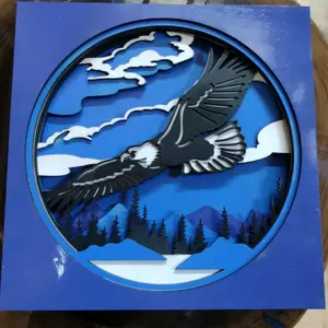 flying Eagle Multicoloured Boys Girls Wall-mounted Wooden Housewarming