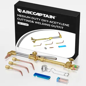Arccaptain AR-CT120 Oxy-Acetylene Cutting Torch with Silicone, Flint Striker, Welding Tips, 1-3-101 Cutting Tips - Fathersday Gift