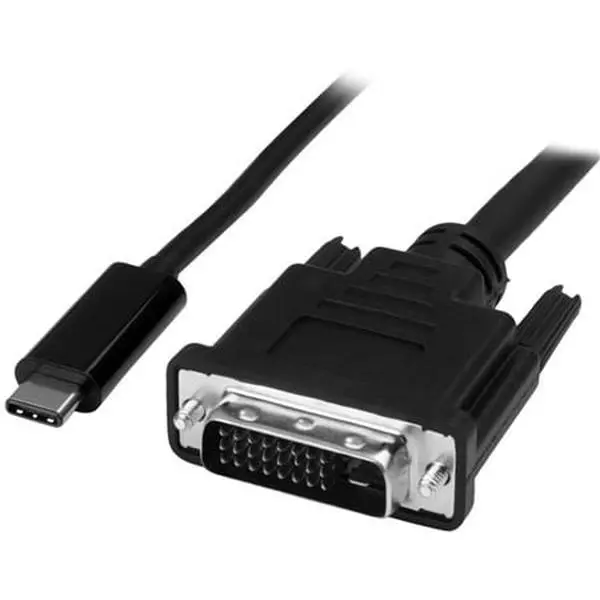 StarTech USB Type-C to DVI Digital Cable Adapter (3 ft.), Reversible Plug, DVI-D Output, 1920x1200 Resolution, Black Audio & Video Accessory for Secure Connections, Crystal-Clear Picture Quality