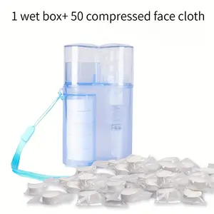 Towel Dispenser with 5 Compressed Towels, Portable Coin Paper Napkins, Camping Wet Wipes, Toilet Paper Sheets, Home Beauty Outdoor Hiking Use