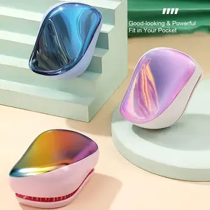 Hair Detangler Brush Natural Glide Thru Mini Air Cushion Comb for Natural, Curly, Straight, Wet or Dry Hair Haircare Heatless