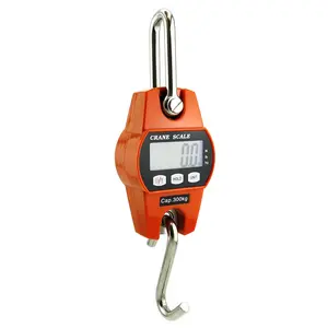 660lb/300kg Digital Crane Scale - Compact LCD Handheld Hanging Scale for Garage, Farm, , Fishing & More(300kg/Plastic/Orange)