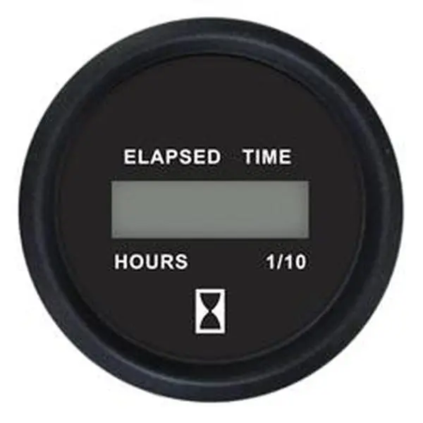 Faria Beede Instruments 12835 High Quality 2 inches 12-32V Digital Hourmeter Gauge - Euro Black, 0.25 lbs, Durability & Reliability Electrical Measuring Tool