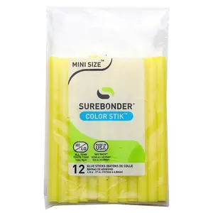 Color Stik 4" Mini Size Yellow Hot Glue Sticks - 12 Pack