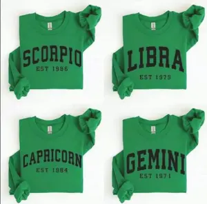 (Leave Add Note or DM our Shop) Custom Zodiac Sweatshirt - Irish Green Color, Personalized Year Astrology Pullover, Unisex Crewneck, Cute Horoscope Birthday Gift, Celestial Sign Outfit 2026