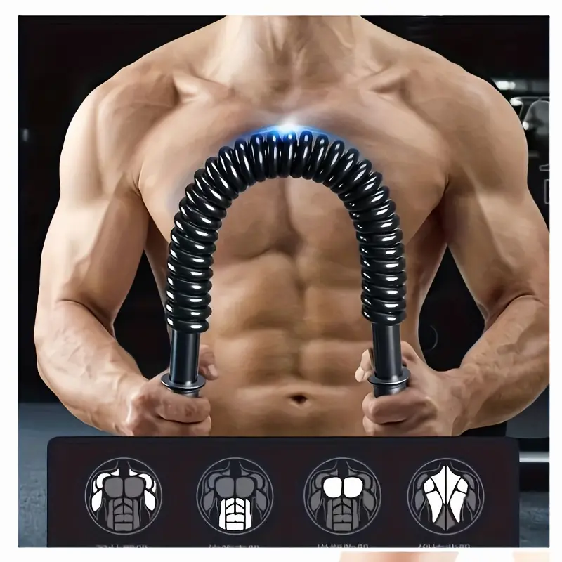 Arm Strength Training Bar, 66lbs Arm Exerciser Dual Head Fitness Equipment for Home Gym Muscle Building Workout