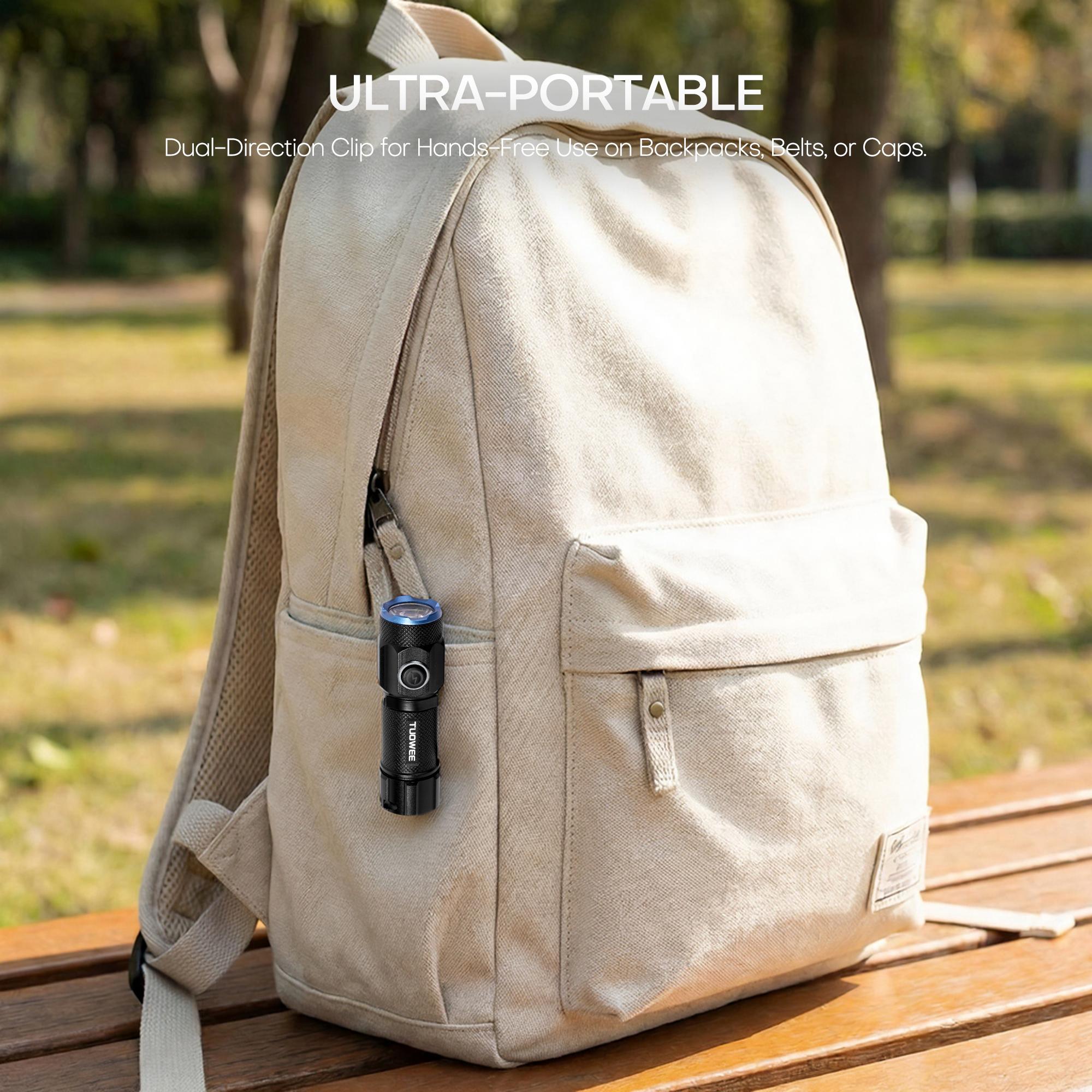 Portable Rechargeable Flashlight, 1000 Lumens Ultra Bright EDC Torch with USB-C Charging, 5 Lighting Modes, Compact Tactical Flashlight with Pocket Clip for Camping, Hiking, Emergencies, Daily Use