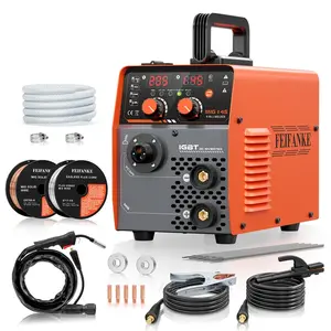 FEIFANKE mig145A Welder 110V, Gas MIG/Flux Core Gasless MIG/MMA Stick/Lift TIG, 4-in-1 Multi-Process Welding Machine with Synergic Control, Wire Feed Welder with IGBT Inverter & Complete Kit