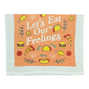 Lets Eat Our Feelings Funny Junk Food Coping Tea Towel Funny Dish Towels Soft Adsorbent Tea Towel
