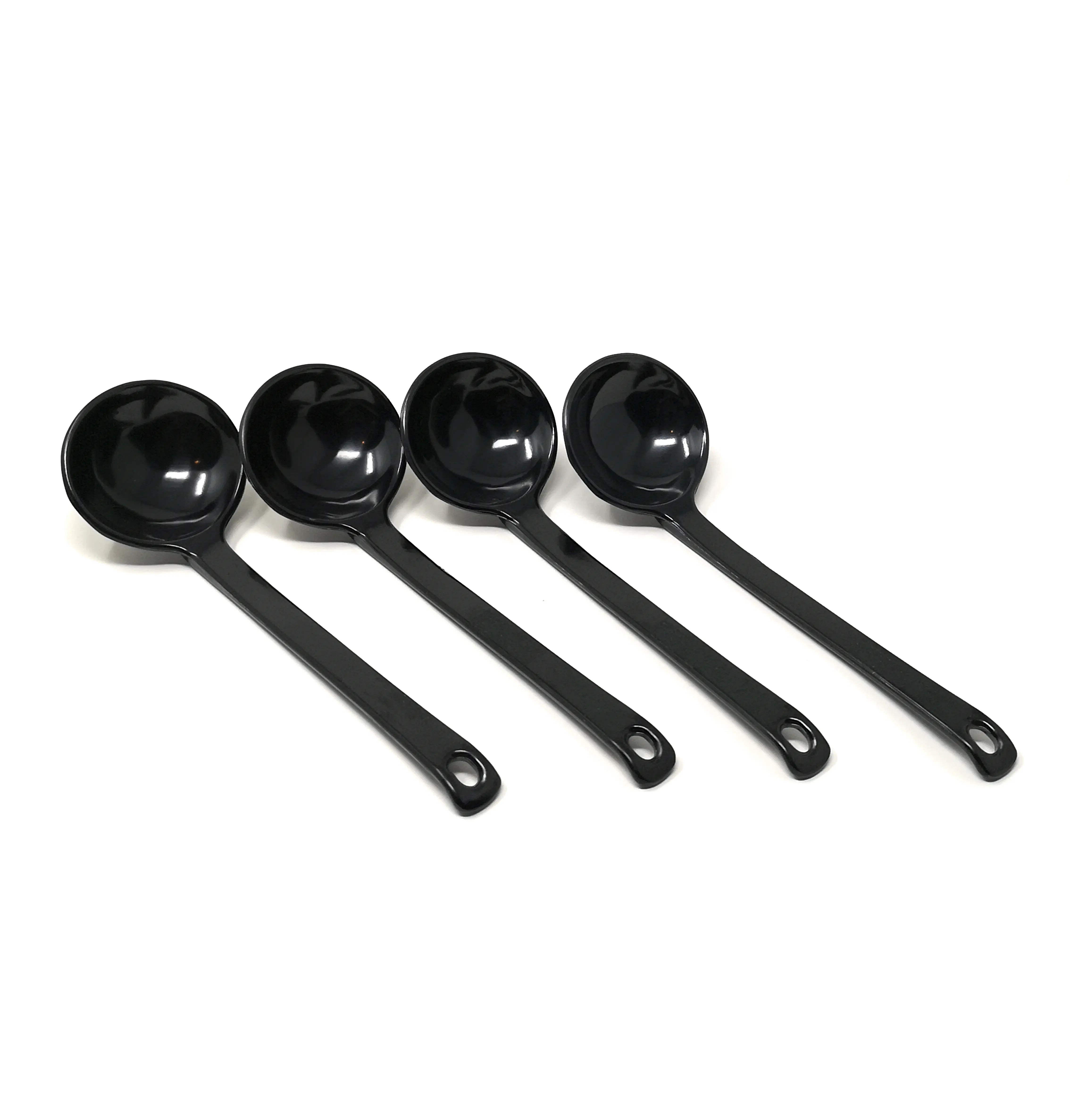 Thy Home Traditional Long-Handle Melamine Cooking Spoons, 8.25 in Glossy Finish Kitchen Tableware for Noodle, Ramen