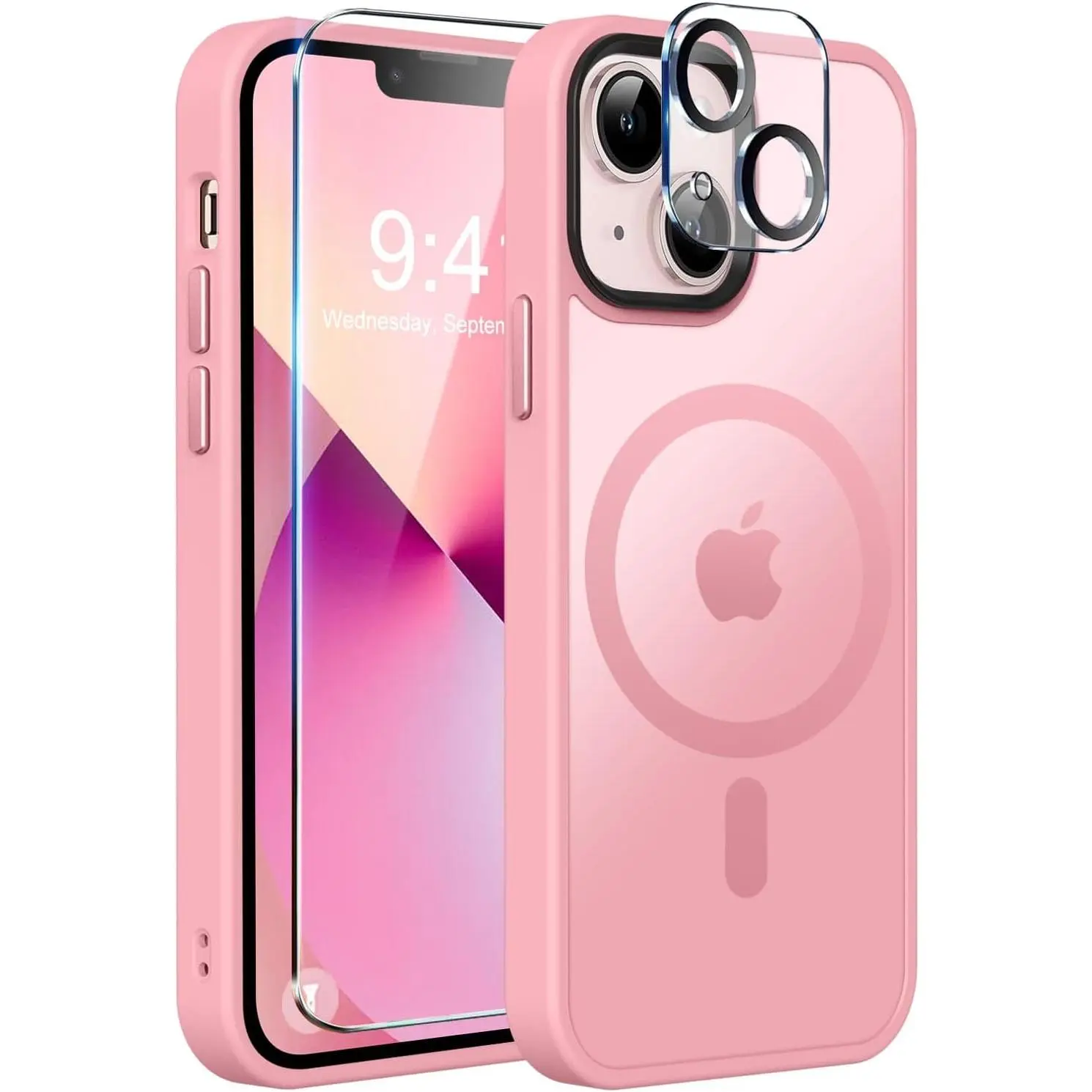 MagSafe Protective Case for iPhone 13 - Slim Matte Polycarbonate Cover with Magnetic Closure, Screen Protector, Camera Lens Protector, Thin Shockproof Scratch-Resistant Mobile Phone Accessory, Smartphone