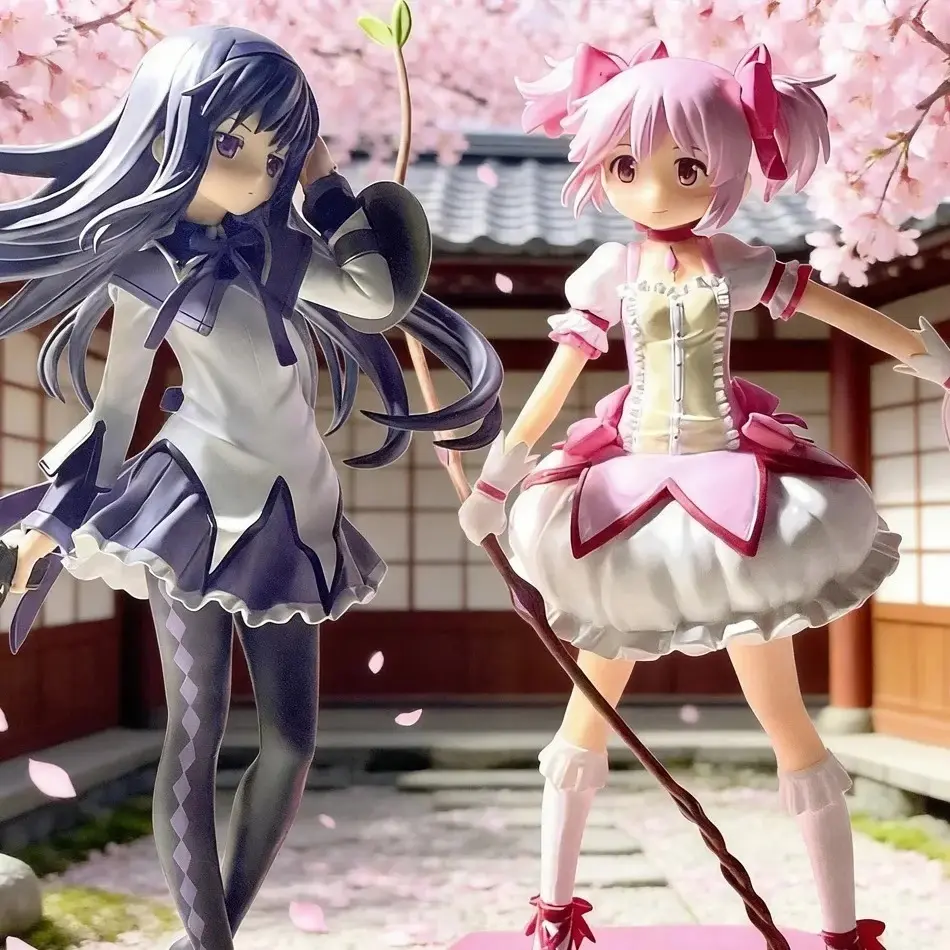 Madoka Kaname & Homura Akemi Figures (17 cm) — PVC Models, Cute Decorative Figurines, Children's Toys, Christmas Gifts