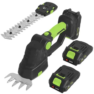 20V Cordless 2-in-1 Hedge Trimmer, Electric Grass Shears & Shrub Trimmer with 2 x 2.0Ah Batteries & Charger, Adjustable Angle 1200 RPM for Garden, Yard, Lawn Maintenance