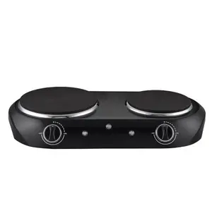 Mainstays Double Burner, 1800 W, Black Electric Cooktop, 1 Each, Assembled Product