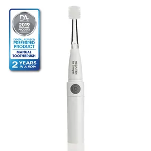 Brilliant Lumi Sonic Travel Toothbrush with Round Brush Head, AAA Battery-No Charging Cables, LED Light, Micro Bristles Pack Storage Oral White