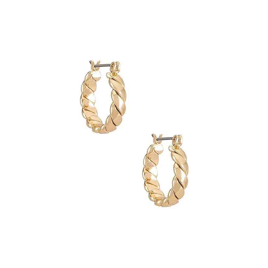 Ettika Twist Hoop Earrings in Gold
