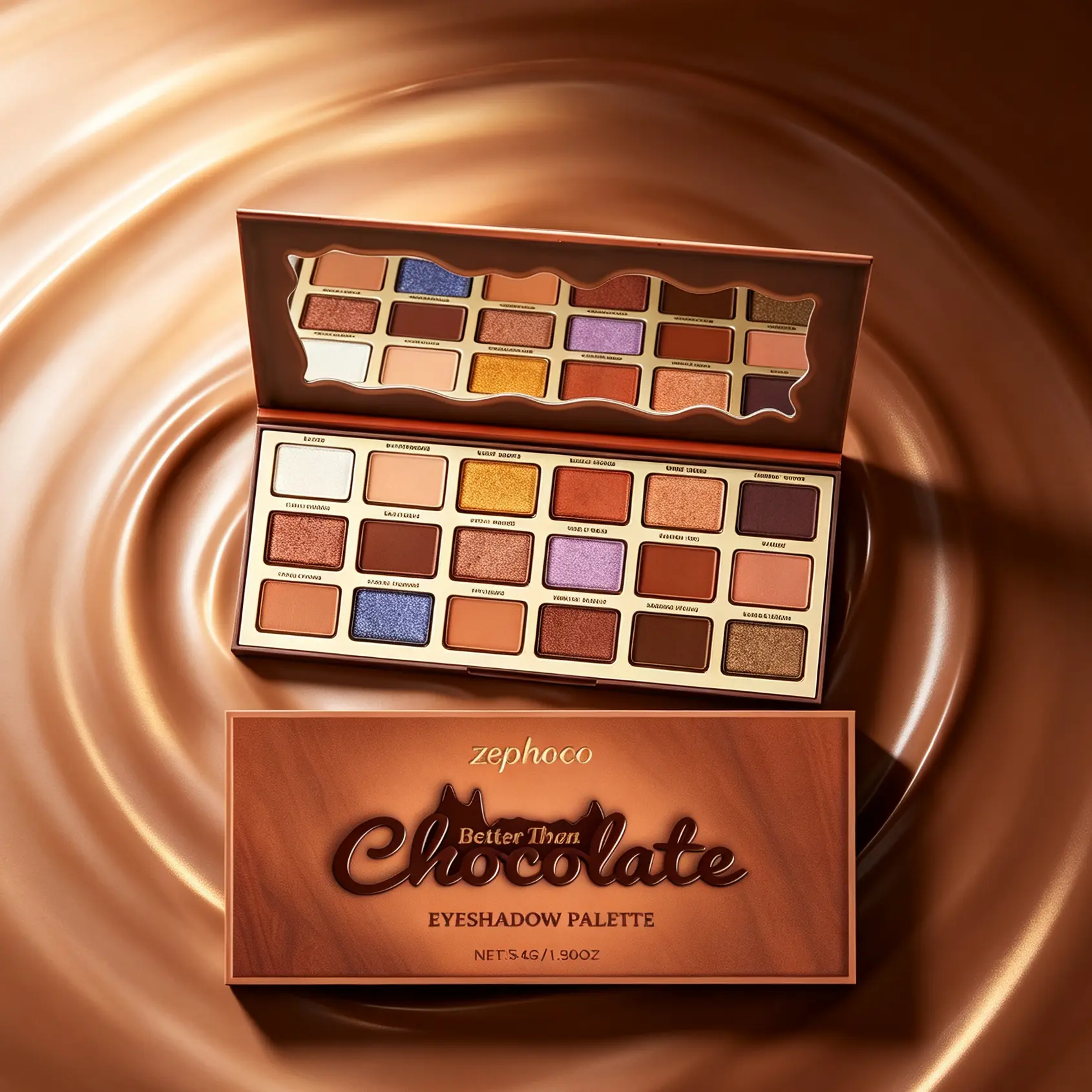 18 Shades Chocolate Eyeshadow Palette Earth Tones & Cool-Toned Highlighters Lightweight High Pigment Perfect for Daily Commute