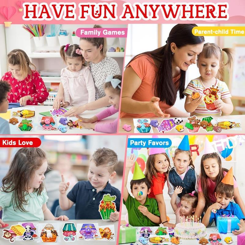 30 Pack Valentine’s Day Mochi Squishies with Cards for Kids – Mini Animal Squishy Stress Relief Toys, Valentine Party Favors for Classroom Exchange & School Gifts