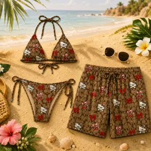 Signature Swim Coa Matching Couple Swimwear Set 2026, Viral Couple Bikini & Men’s Shorts for Beach Vacation Gift