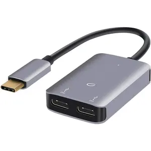 USB Type C Splitter, 2-in-1 USB C Audio Adapter and PD  , Type C Aux Dongle Compatible with iPad, MacBook,  16 15 Pro Max Plus, Galaxy S24/S23/S22+, Pixel 9/8/7+, Grey