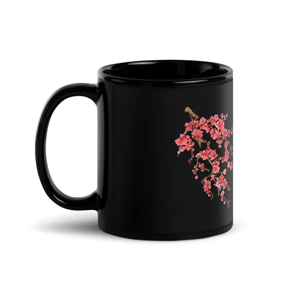 15oz Black Glossy Reusable Ceramic Coffee Mug - Washable Kitchenware Drinkware for Coffee Beverages