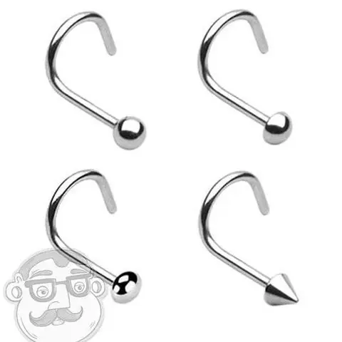 Stainless Steel Nose Screw & Ring Jewelry, 18g-20g Multi-Size Options, Ball/Dome/Spike Designs, Secure-Fit Solid Metal Body Piercing Accessories, Nose Ring Jewelry