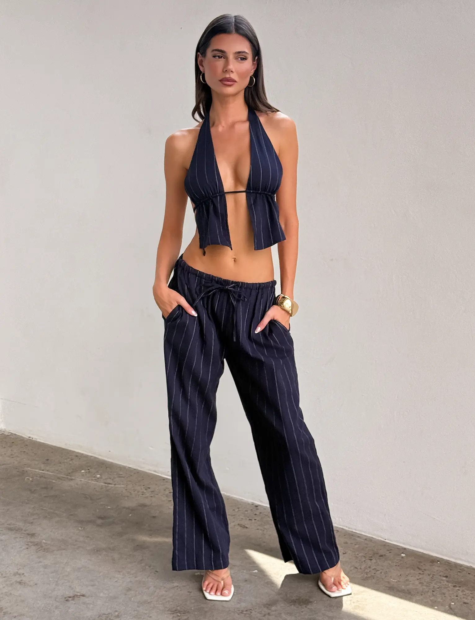LAINEY PANT - NAVY PINSTRIPE