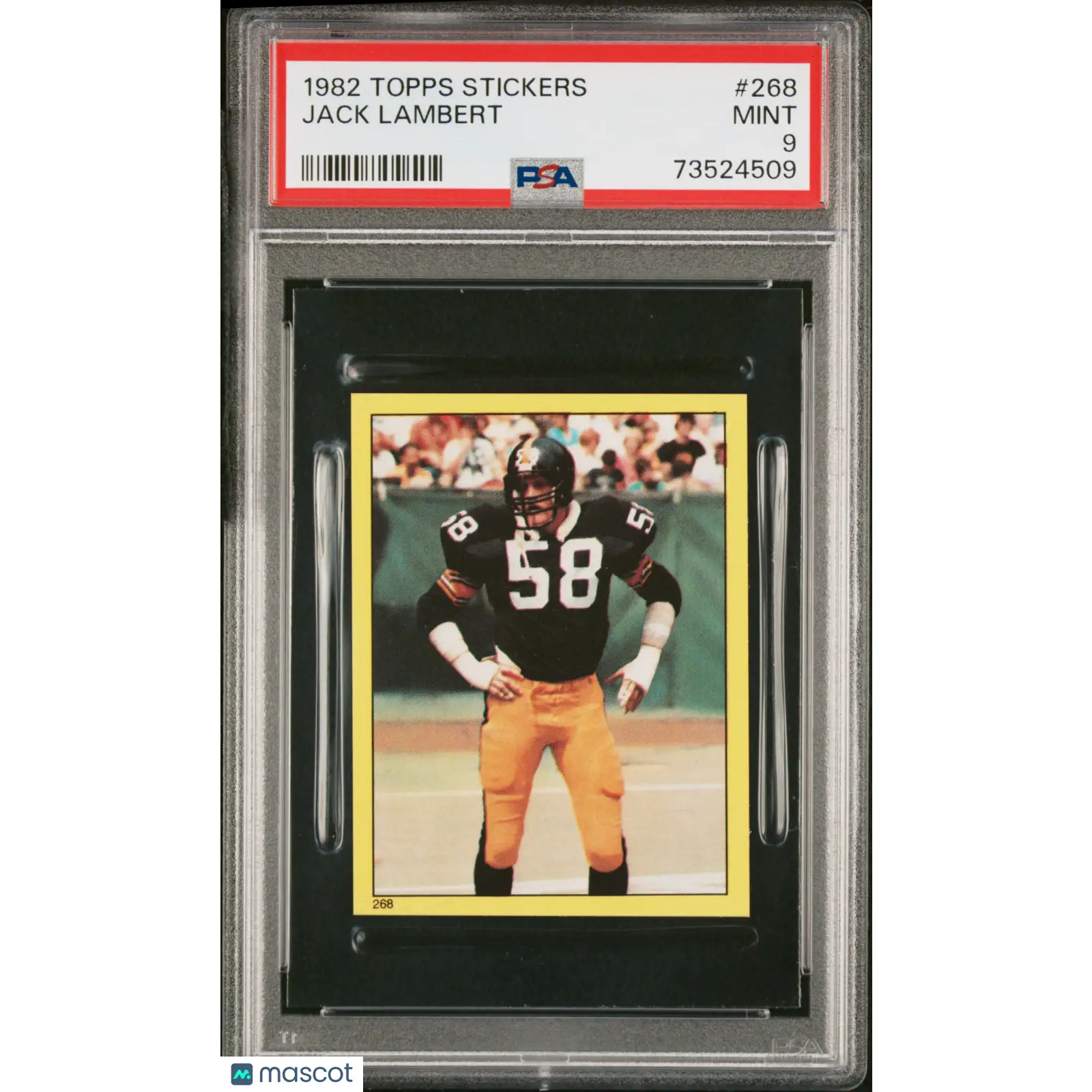 Jack Lambert PSA 1982 Topps Stickers Football #268 9 73524509