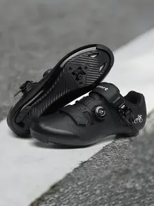 Men's Road Cycling Shoes Lightweight Breathable Hard Sole Locking Shoes Speed Cleats for Long Distance Riding and Casual Wear