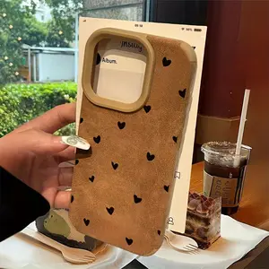 A phone case with a small heart pattern, TPU material + leather, anti-slip, anti-drop, dustproof, suitable for iPhone 17/16/15/14/13/12/11 PRO PROMAX PLUS AIR XS XSMAX, an ideal gift for friends and family, JTQBTP124