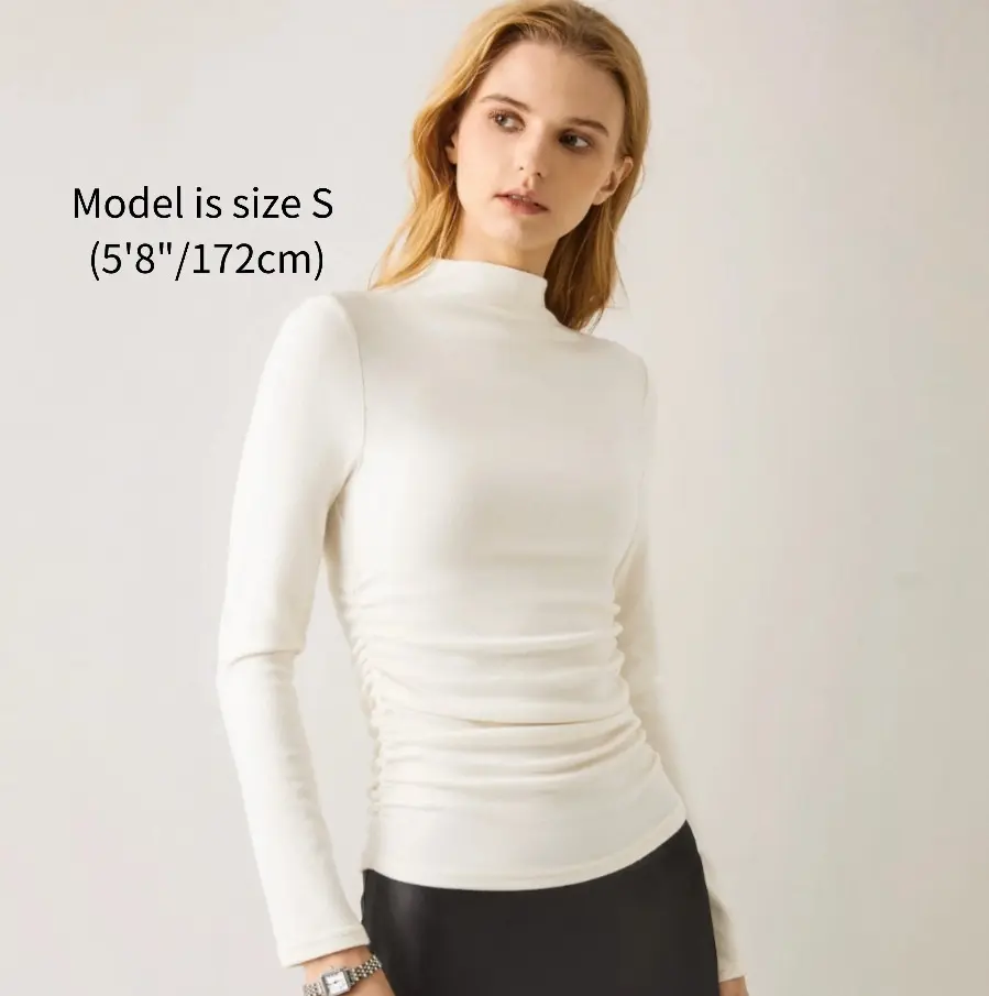 OGL ProWarm 2Pcs Set Thermal Ruched Sides Tuckable Mockneck Top for 41°F - 59°F Comfort Casual Womenswear teacher bae's outfit SpringStatements OGL ProWarm 2Pcs Set Thermal Ruched Sides Tuckable Mockneck Top for 41°F - 59°F Comfort Casual Womenswear teacher bae's outfit SpringStatements