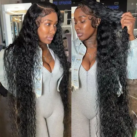 Bling Hair 13x6 Water Wave Curly Human Hair Wig 30 Inch Lace Front Wig Human Hair Deep Wave Frontal Wig Hd Lace Wigs