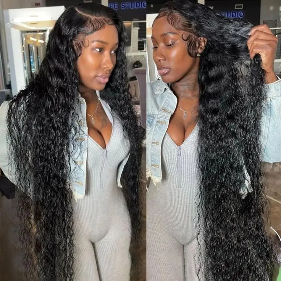 Bling Hair 13x6 Water Wave Curly Human Hair Wig 30 Inch Lace Front Wig Human Hair Deep Wave Frontal Wig Hd Lace Wigs