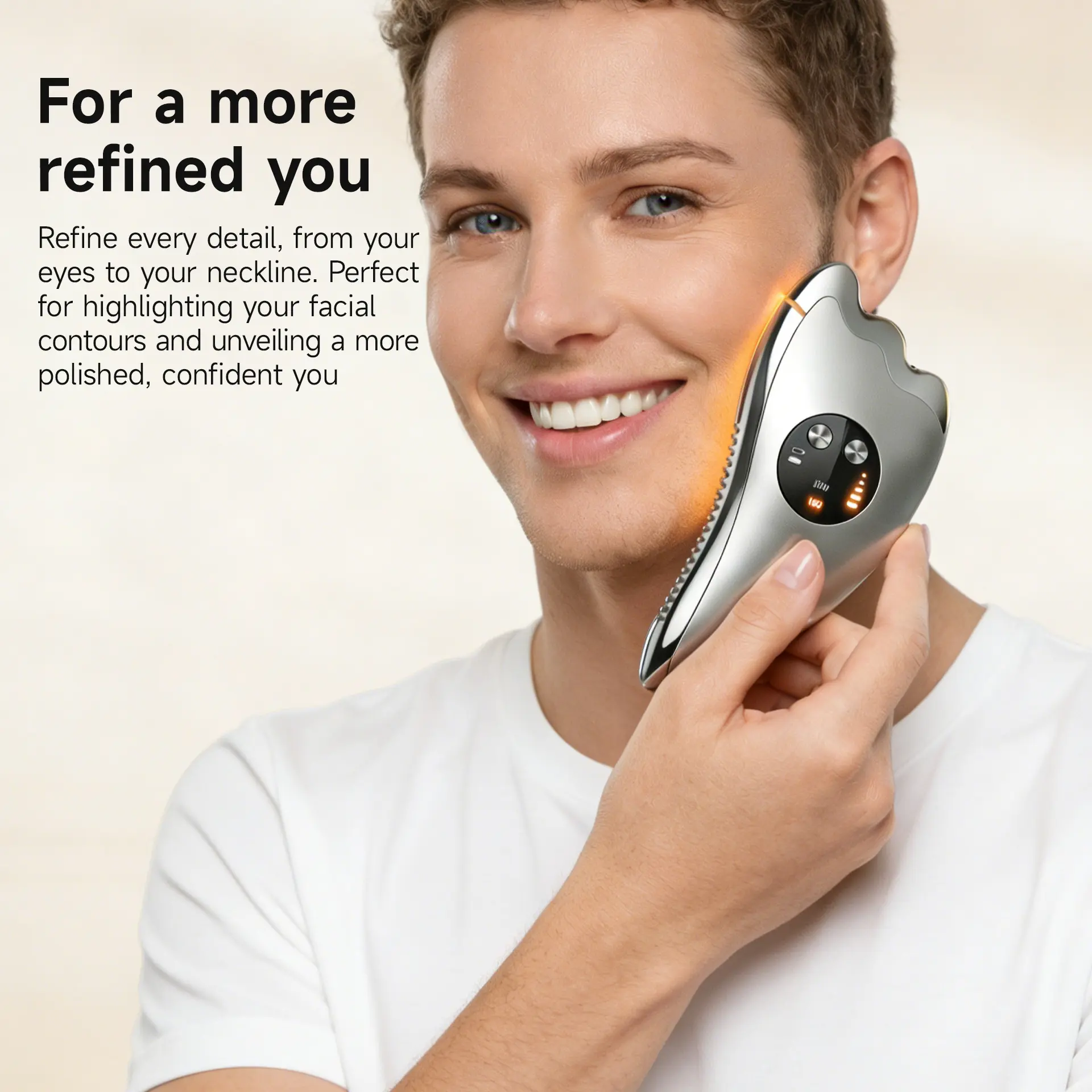 Body Sculpting Tool with Microcurrent & Heat, USB Rechargeable Dual-Sided Massage Device for Face & Body Toning, Contouring & Neck Care, Usb Rechargeable Massagers, Usb Port